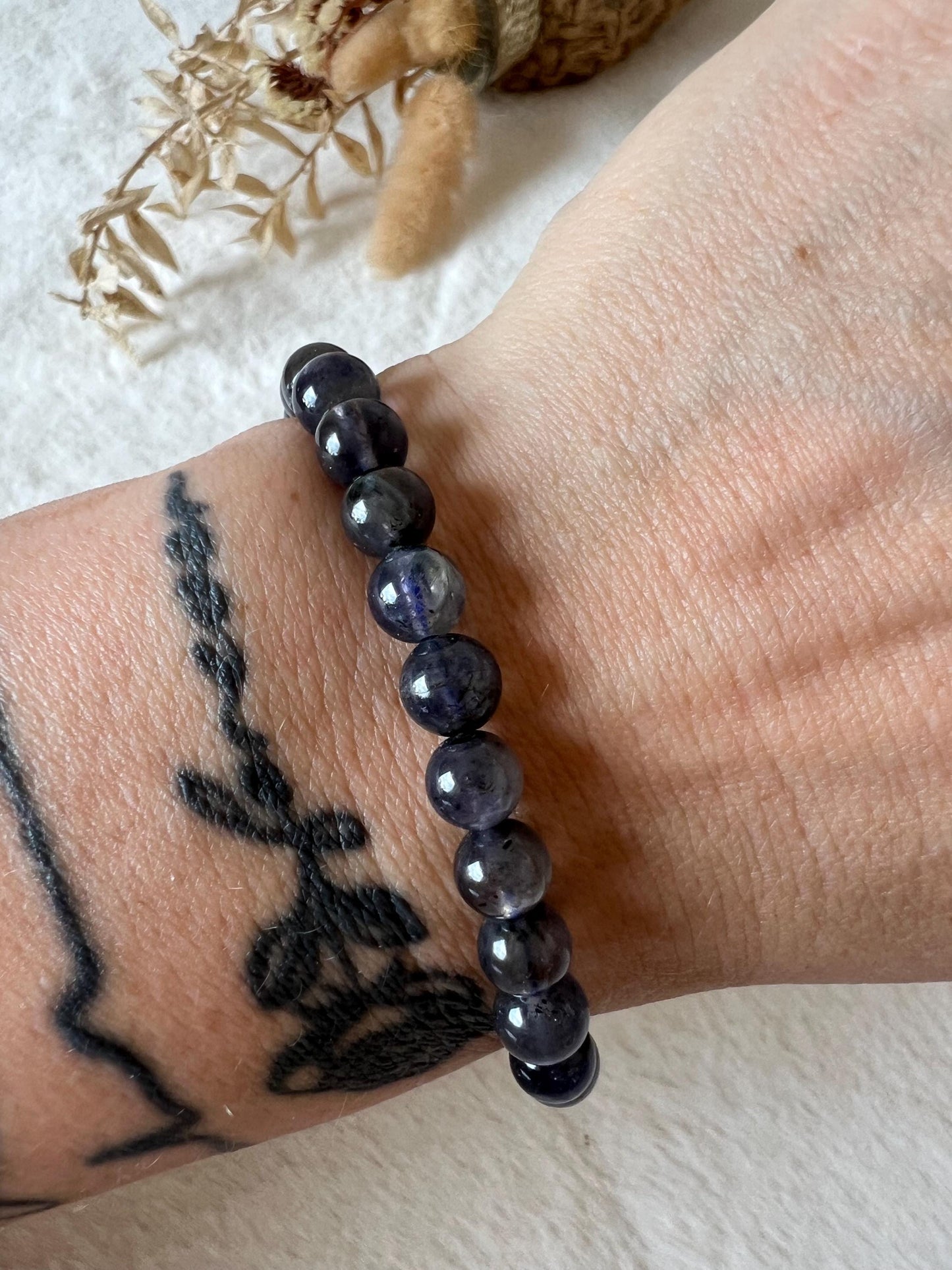 Iolith Armband | Echter Iolith Schmuck | Wikingerstein Edelstein | Blau Violetter Naturstein
