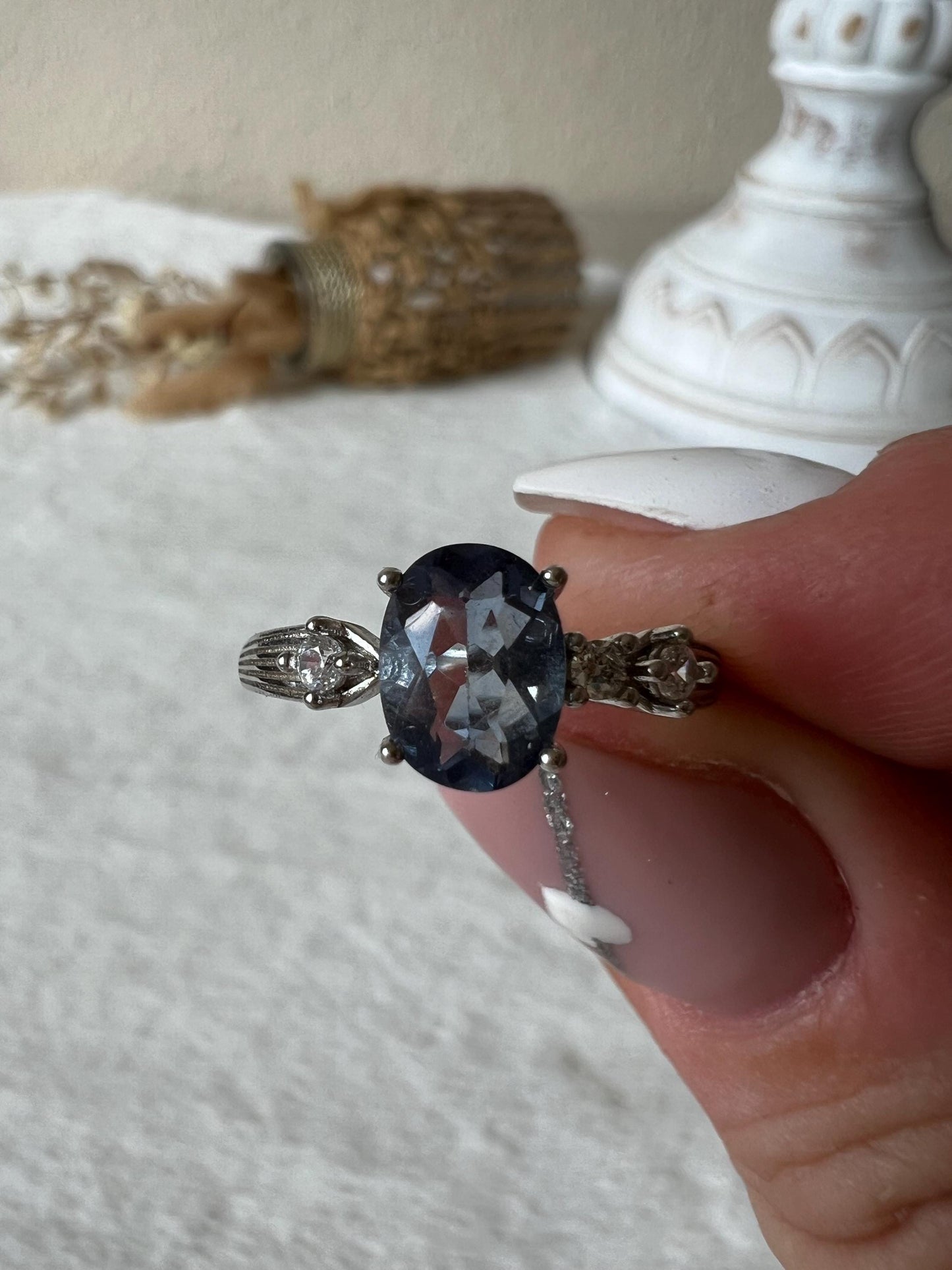 Blauer Fluorit Ring – 925 Silber | Echter Fluorit | Edelsteinring | Geschenk