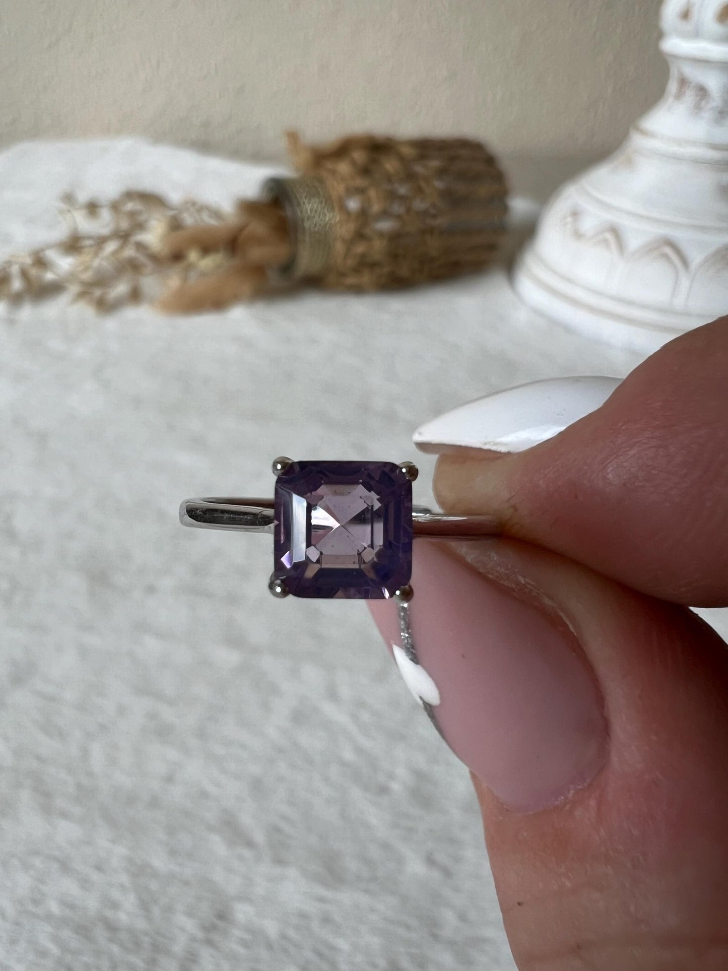 Lavendel Mondquarz Ring – 925 Silber | Echter Lavendel Mondquarz | Edelsteinring | Geschenk