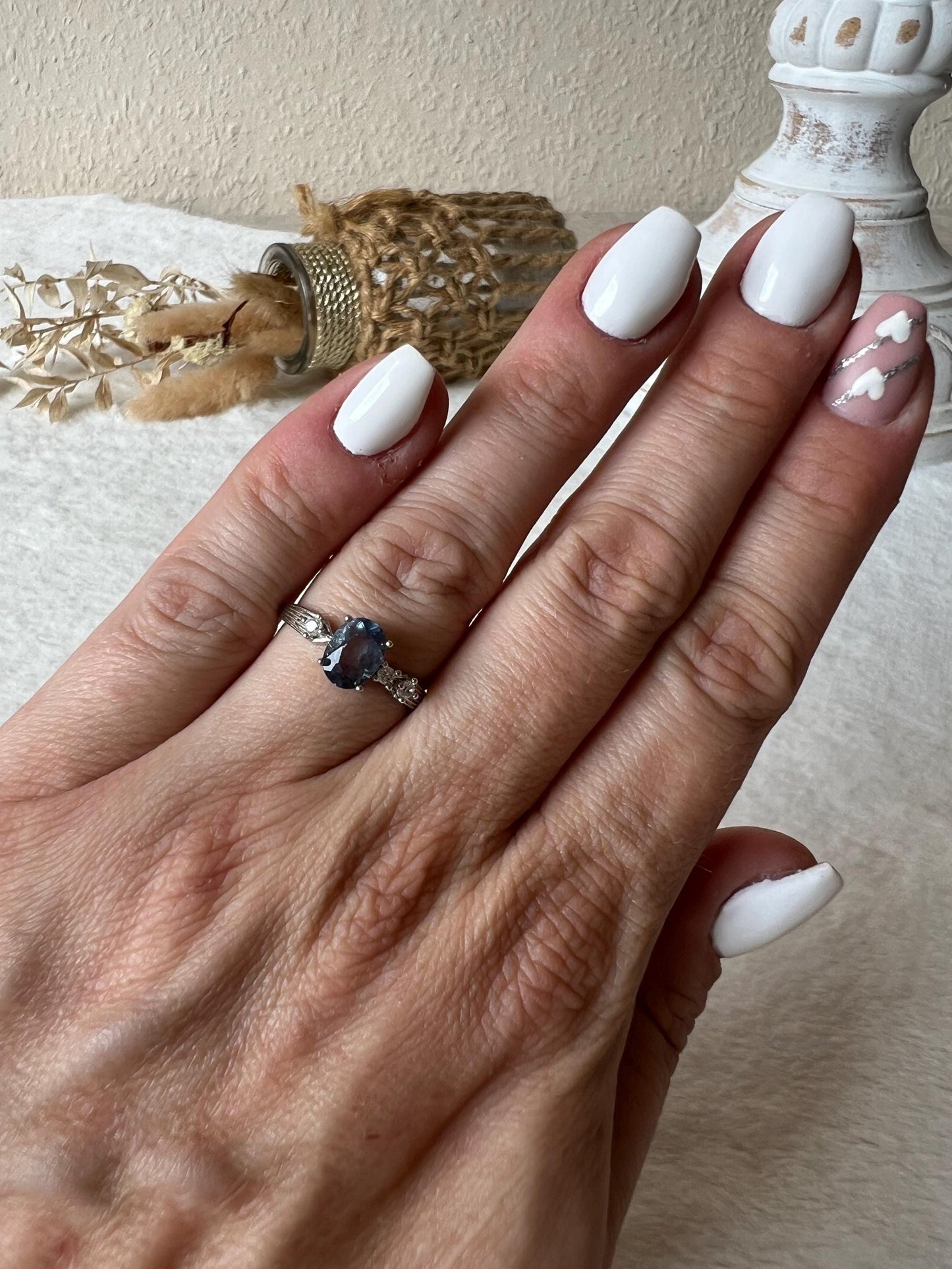 Blauer Fluorit Ring – 925 Silber | Echter Fluorit | Edelsteinring | Geschenk