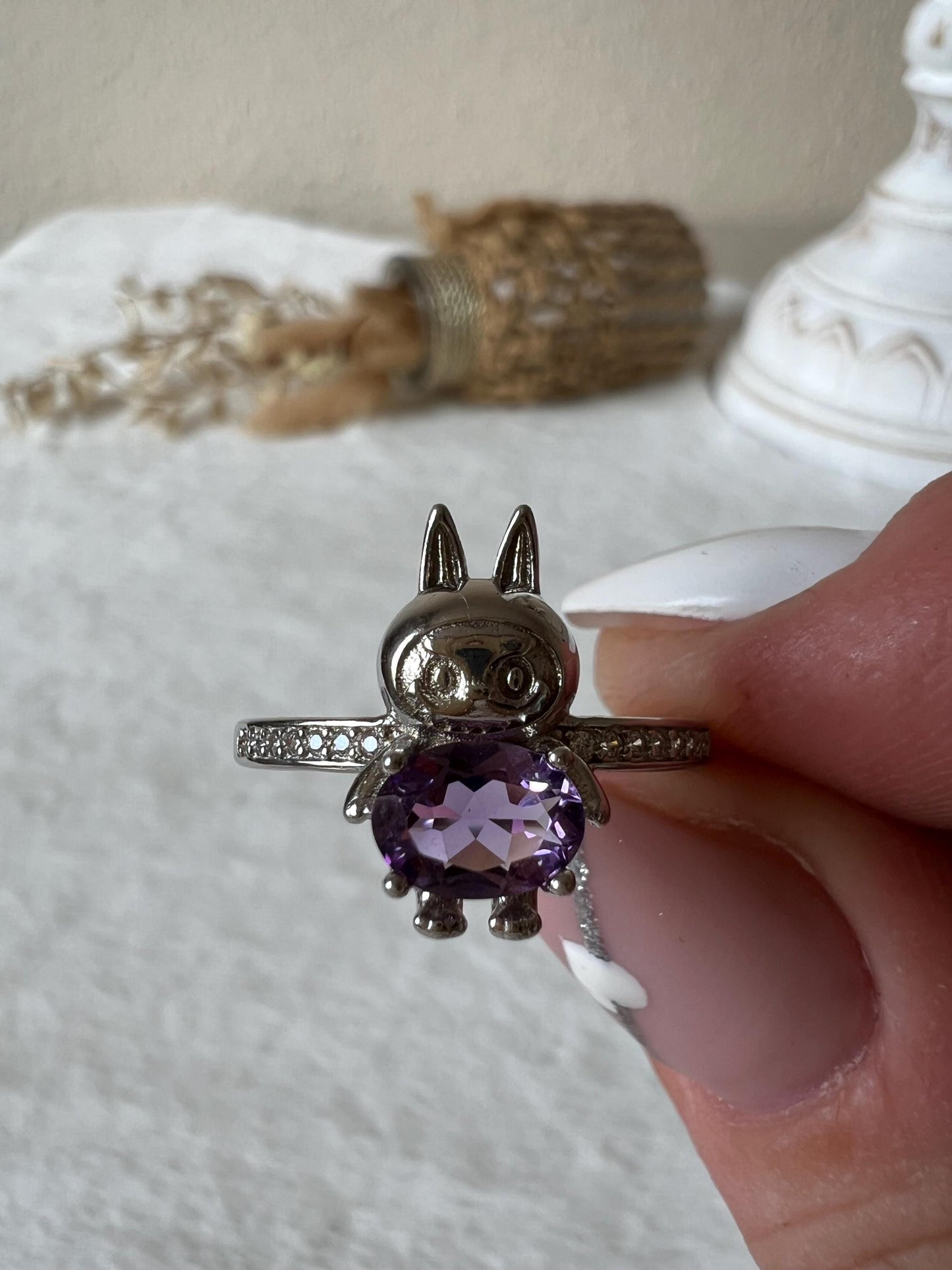 Labubsi Ringe – 925 Silber | Amethyst | Citrin | Moissanite | Süßer Statement Ring