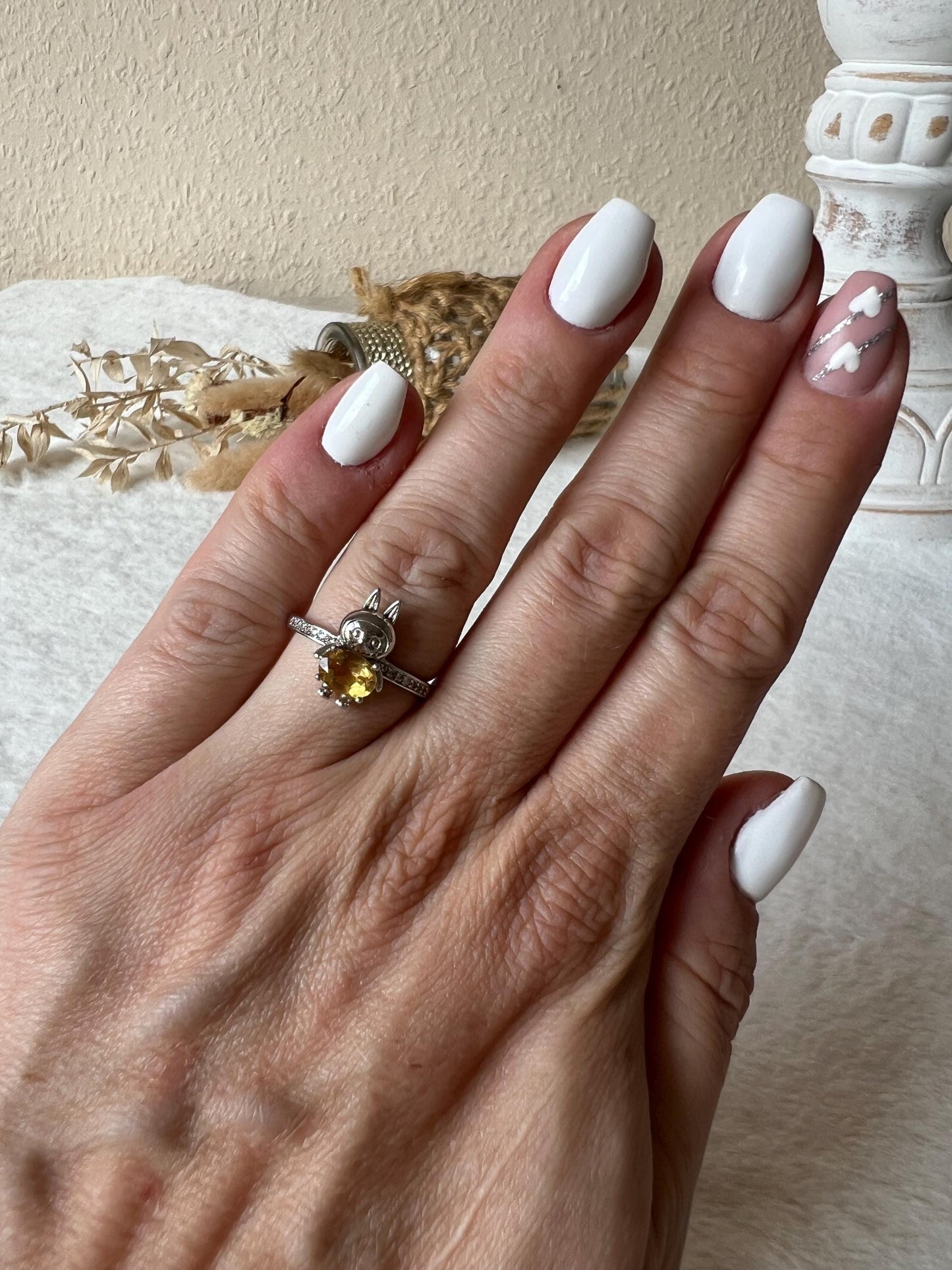 Labubsi Ringe – 925 Silber | Amethyst | Citrin | Moissanite | Süßer Statement Ring
