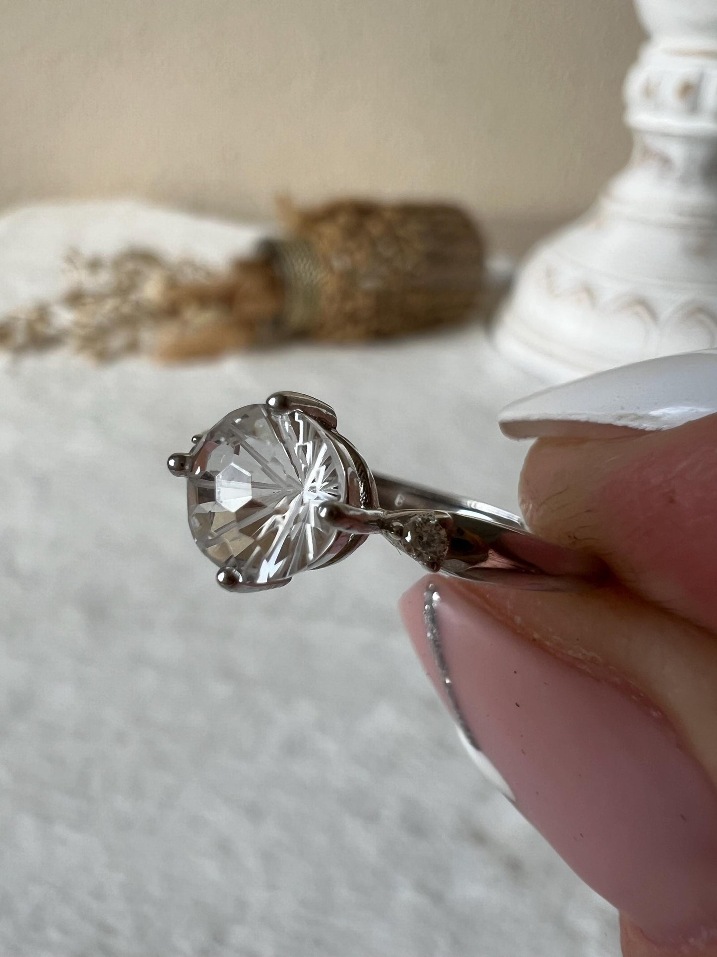 Bergkristall Ring mit Fantasieschliff – 925 Sterling Silber | Edelstein Ring | Besonderer Schliff | Kristallschmuck | Geschenk