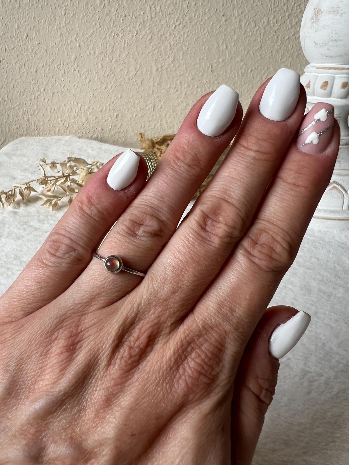 Madagaskar Mondstein Ring – 925 Silber | Echter Madagaskar Mondstein | Edelsteinring | Größenverstellbar | Geschenk